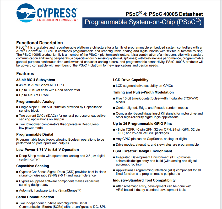 賽普拉斯代理商，CYPRESS代理商，ARM微控制器芯片，CY8C4025LQI-S401代理商，CY8C4025LQI-S401現(xiàn)貨供應(yīng).png