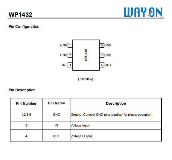 WAYON代理商，維安代理商，負載開關WP1432 ，替換INFINEON HITFET BSP 76.png